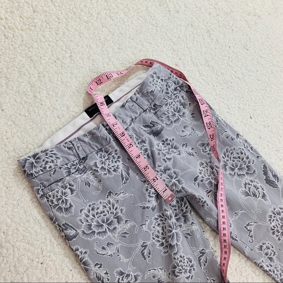Banana republic Sloan gray floral ankle pants 0p - Picture 4 of 5